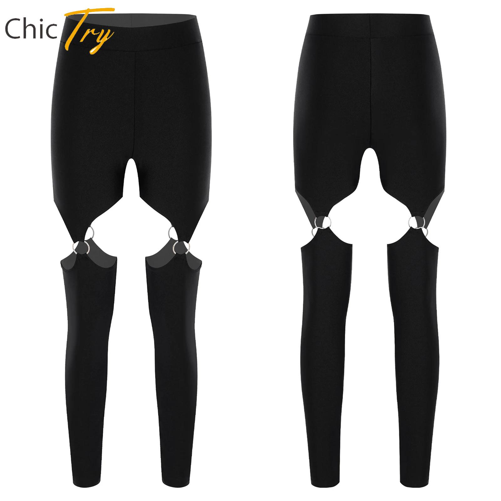 Pilates Yoga Music - Women O-ring Glossy Yoga Leggings Gym