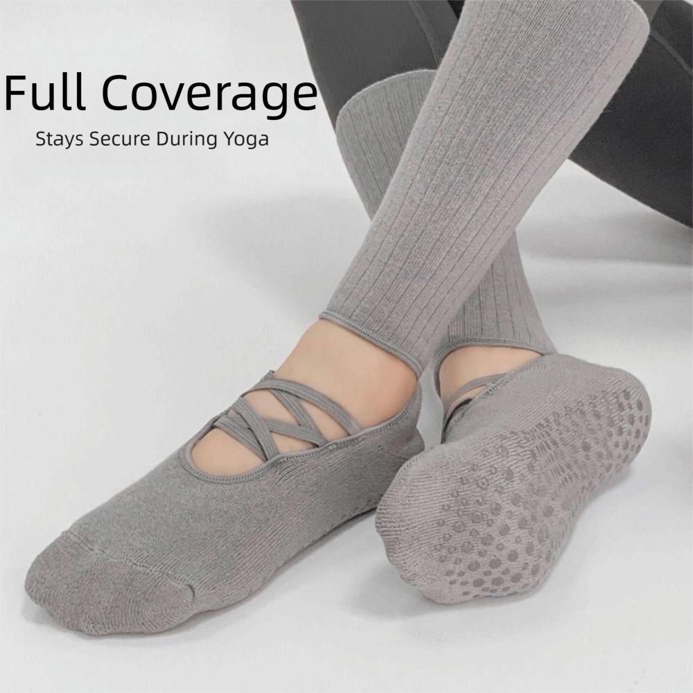 Youtube Yoga Pilates - Breathable Fabric Grip Pilates Socks Sweat-absorbent