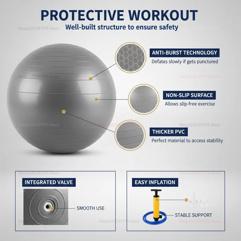 Anti-Burst Yoga Ball with Pump - đánh giá và giá Pilates Ball Mini