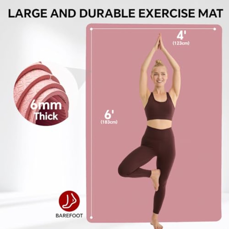 Extra Large Yoga Mat for Home  - đánh giá và giá Pilates Yoga Mat Thickness