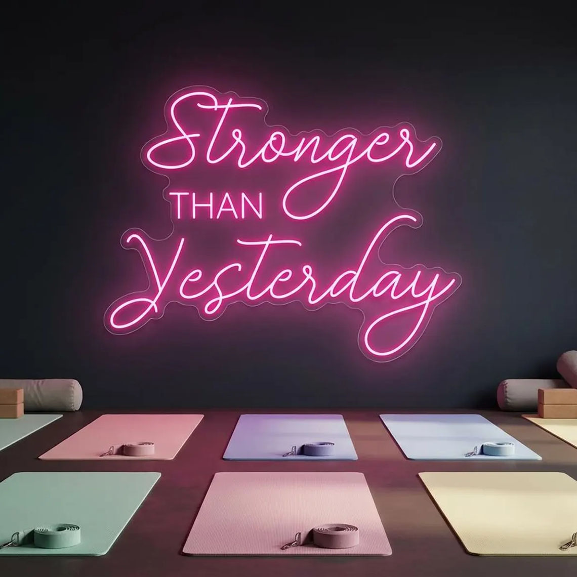 Stronger than Yesterday Neon S - đánh giá và giá Pilates Yoga Gifts
